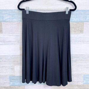 LOFT Jersey Knit A Line Mini Skirt Black Womens XS
